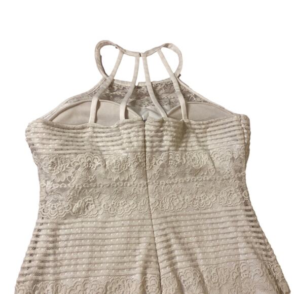Guess White Lace Halter Mini Dress Women’s 14 Summer Cocktail Party - Picture 3 of 11